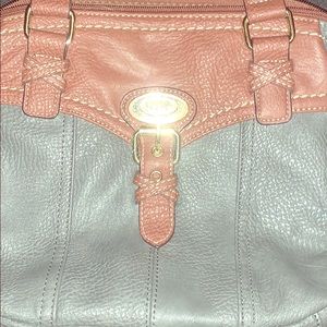 b.o.c. Green and brown leather shoulder bag